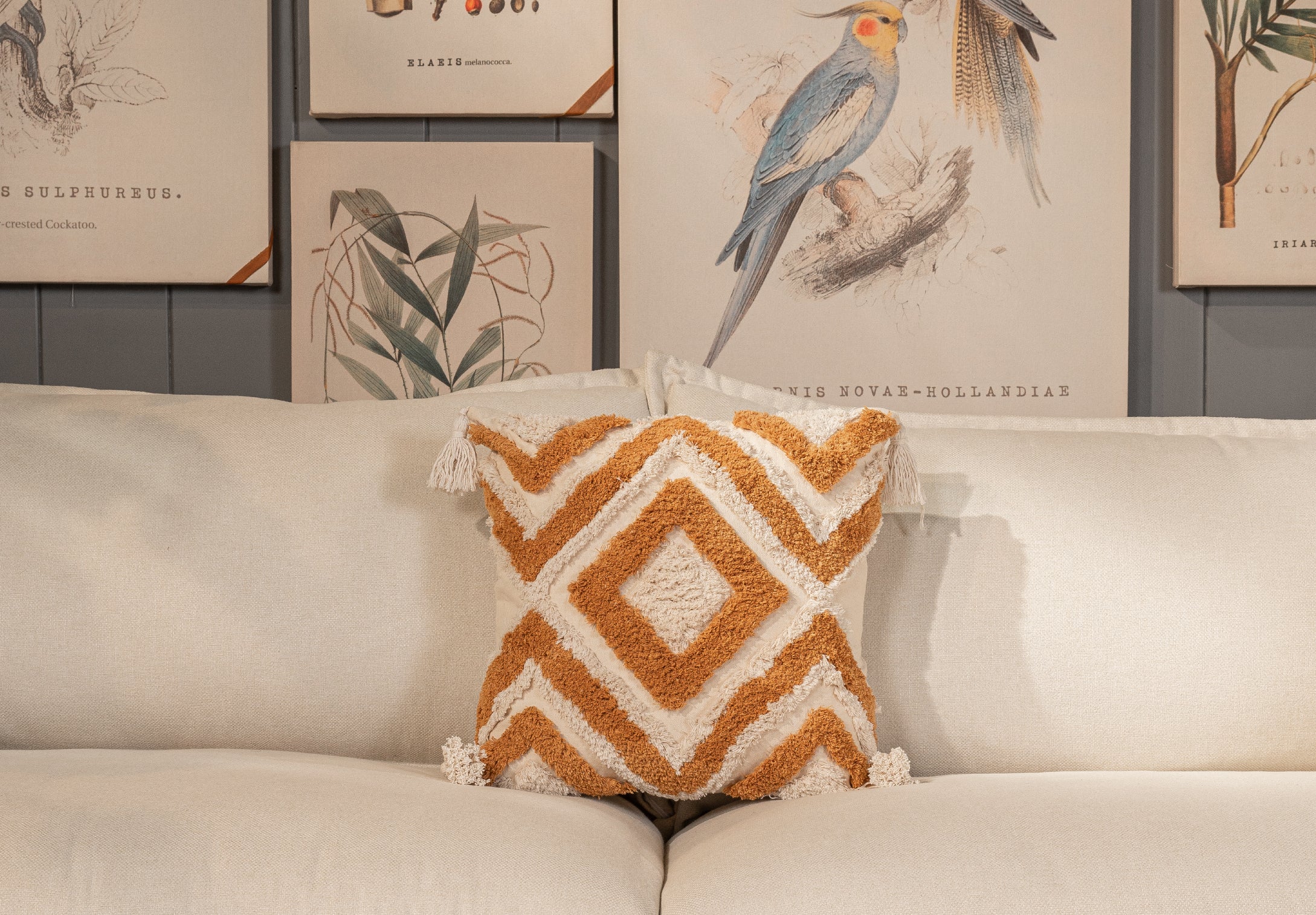 Cojines Tánger Tufted Mostaza