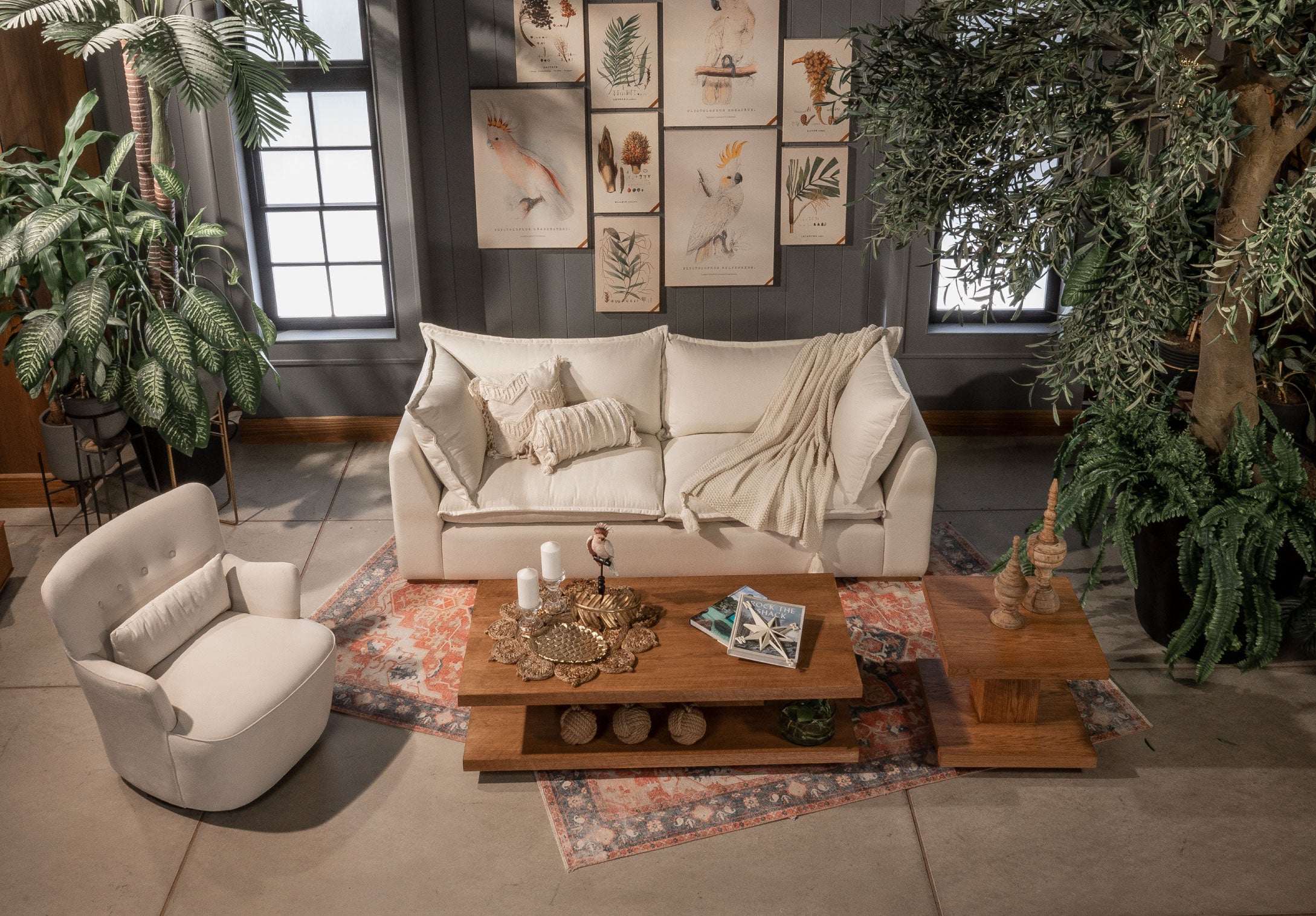 Poltrona Giratoria Madonna Cozy con Brazos Tela y Cuero