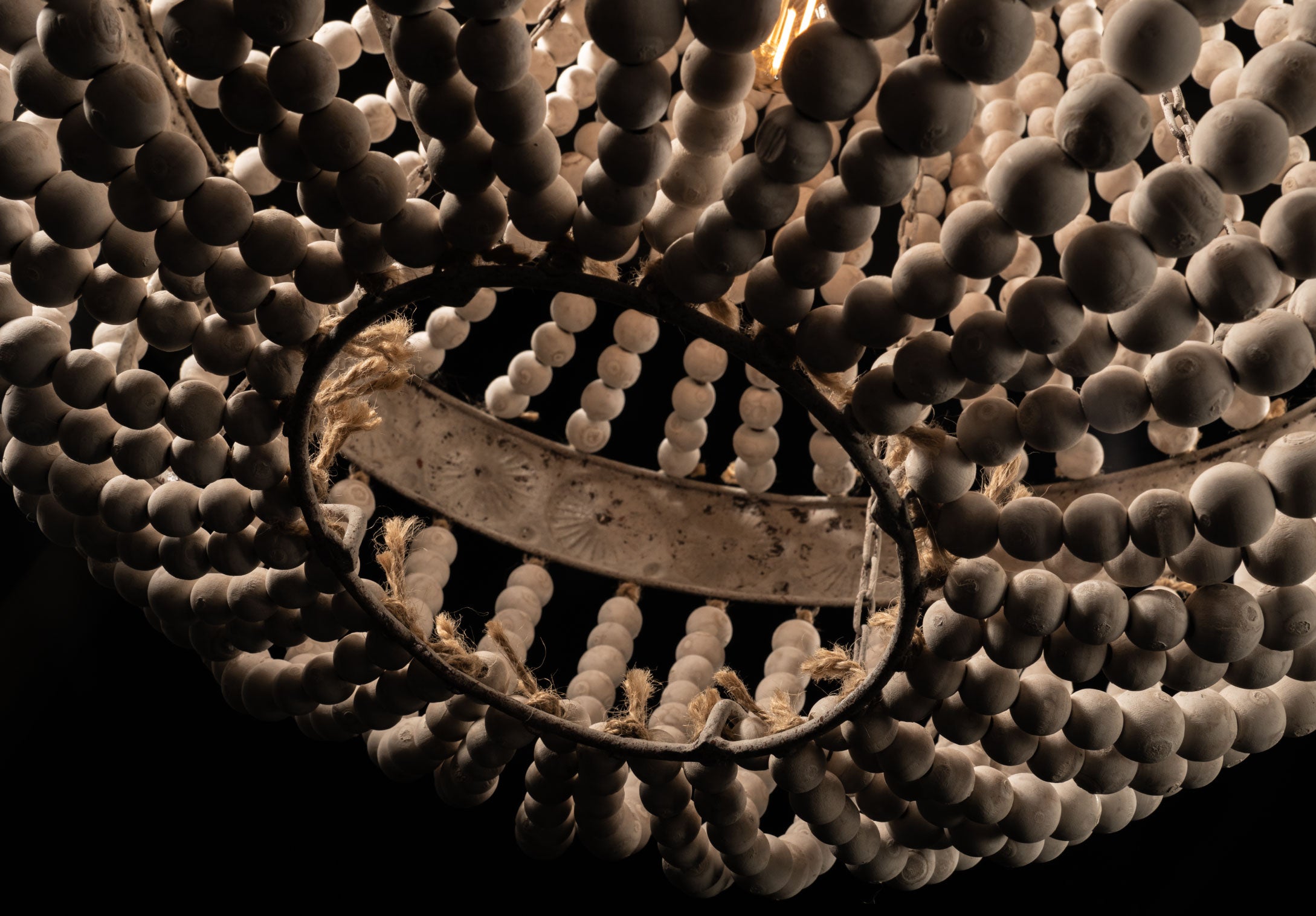 Wood Bead Chandelier