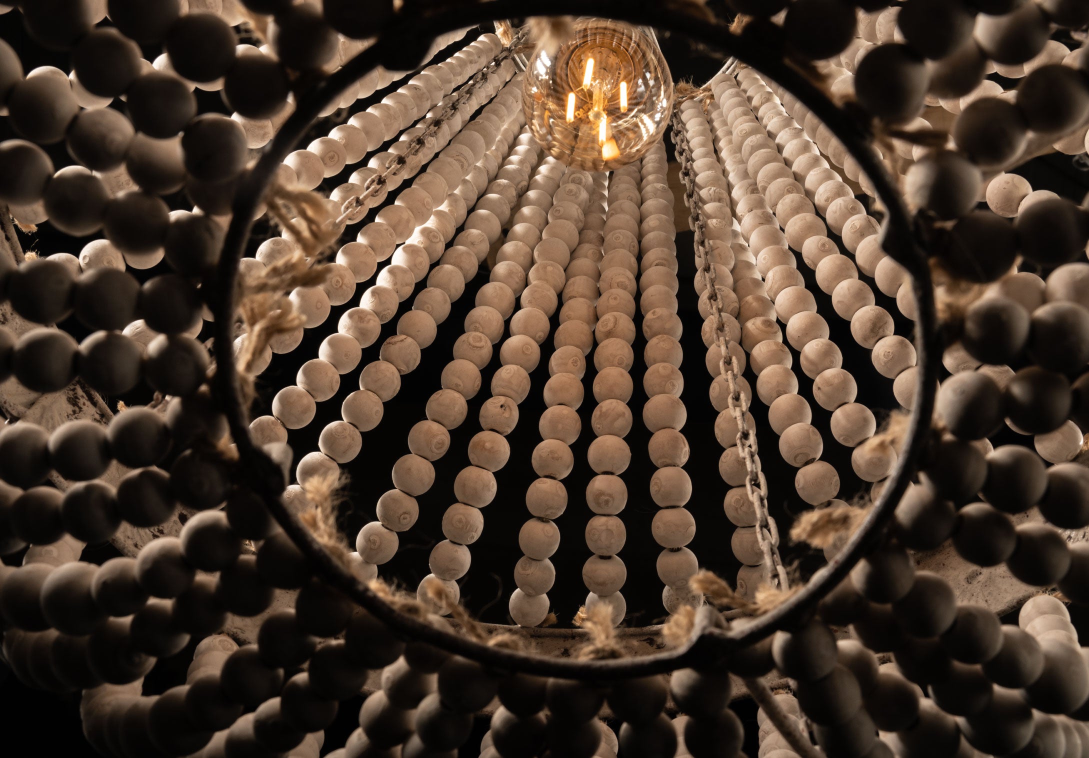 Wood Bead Chandelier