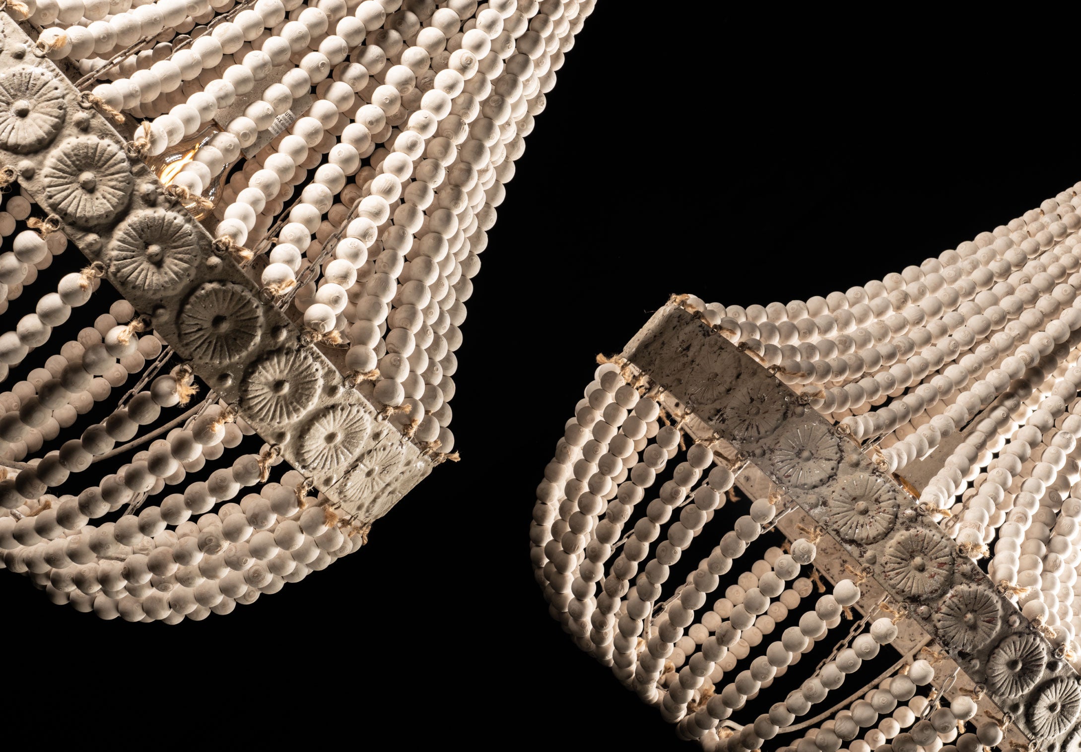 Wood Bead Chandelier