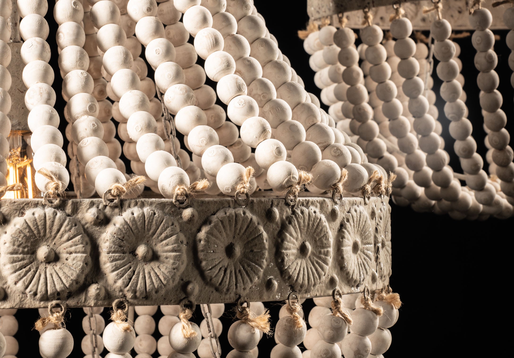 Wood Bead Chandelier