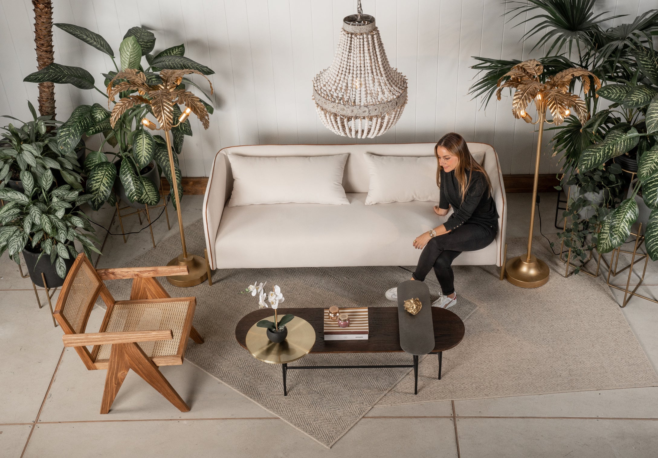 Wood Bead Chandelier