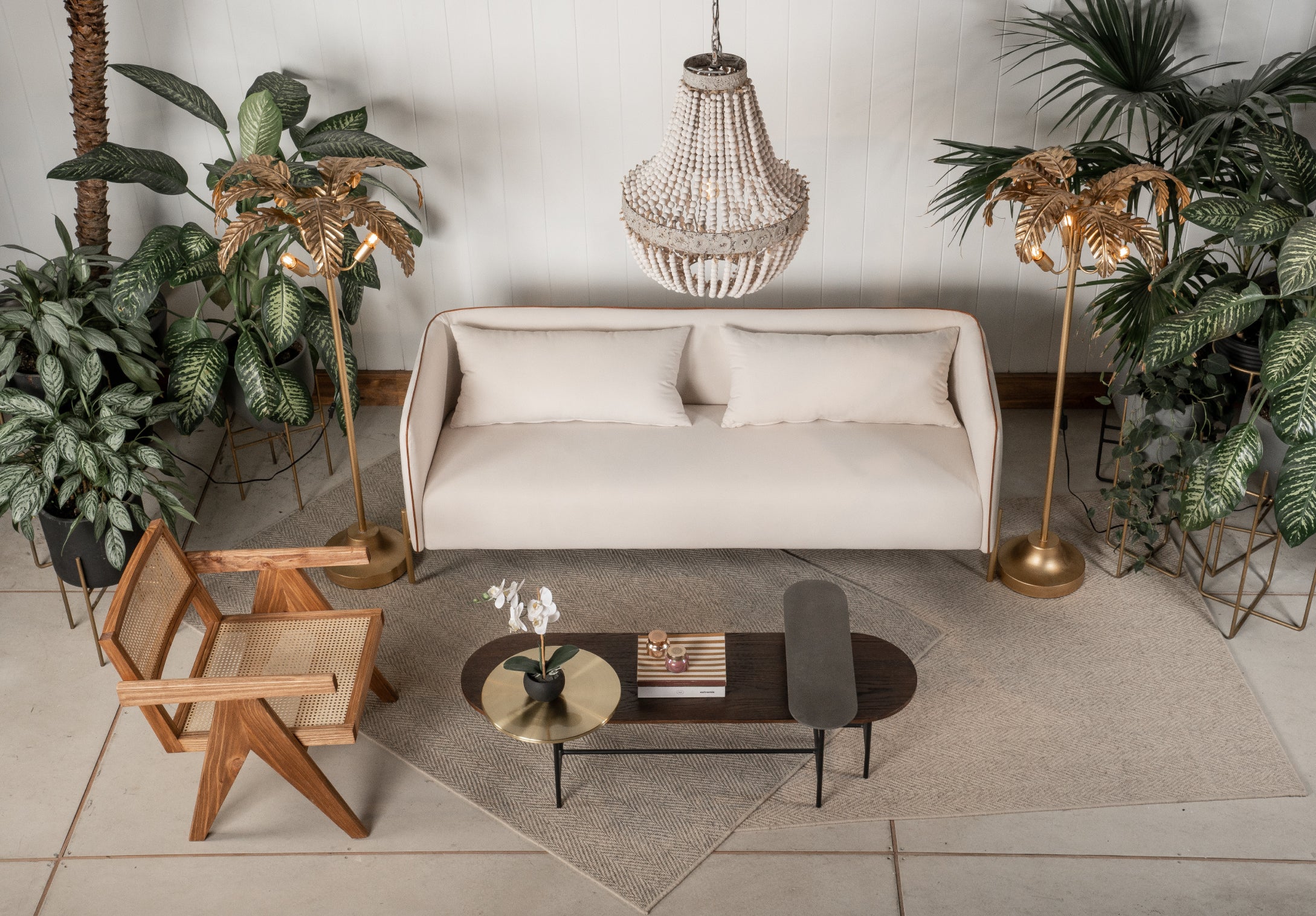 Wood Bead Chandelier