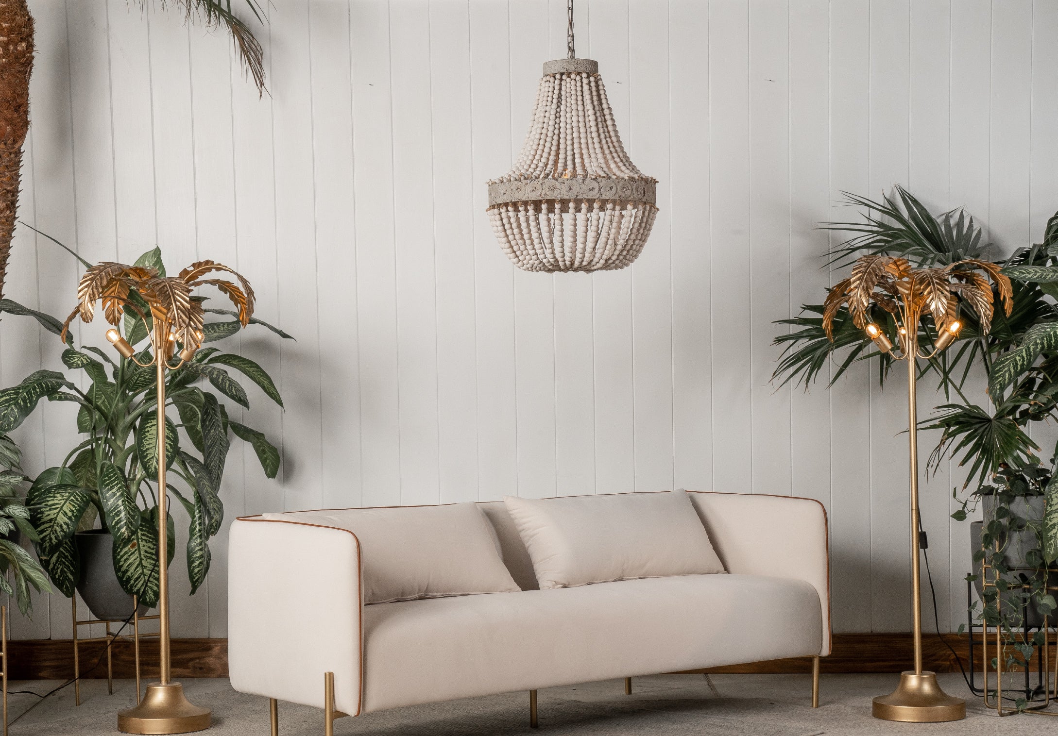 Wood Bead Chandelier