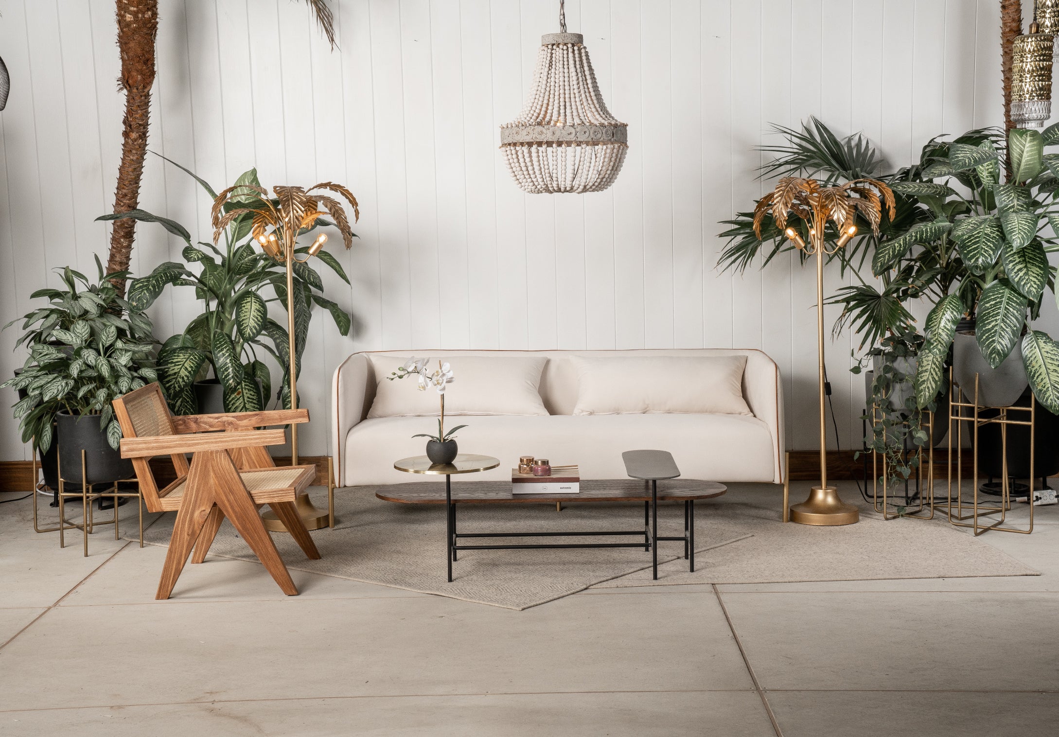 Wood Bead Chandelier