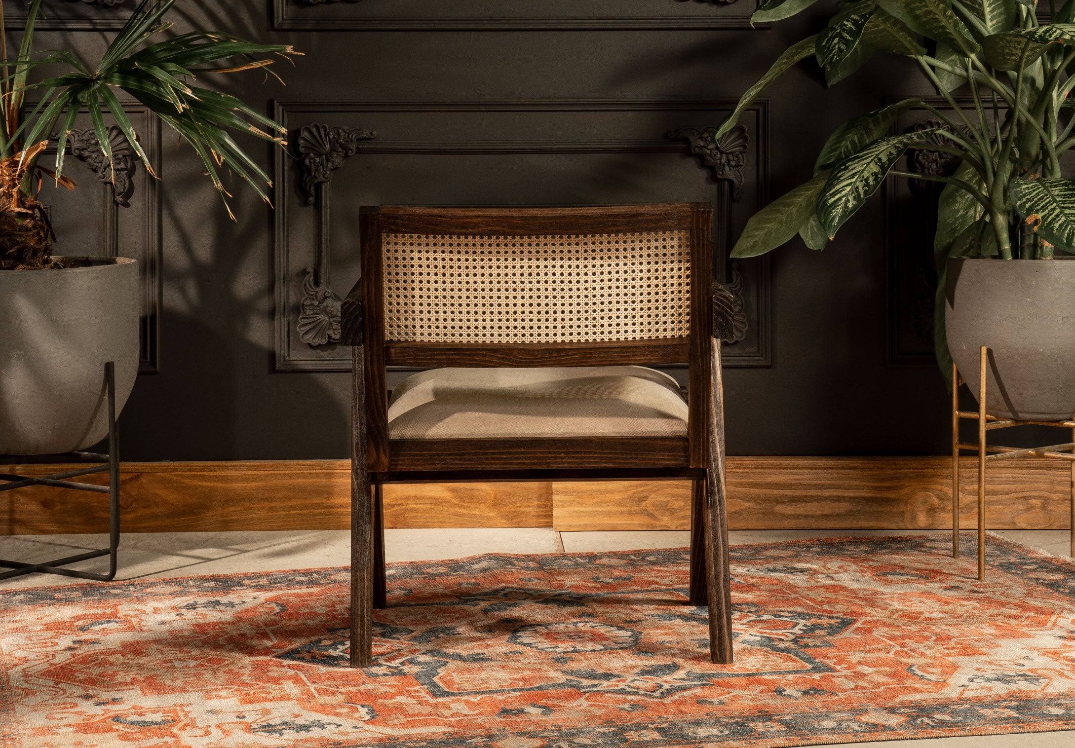 Poltrona Lyon esterilla y tela