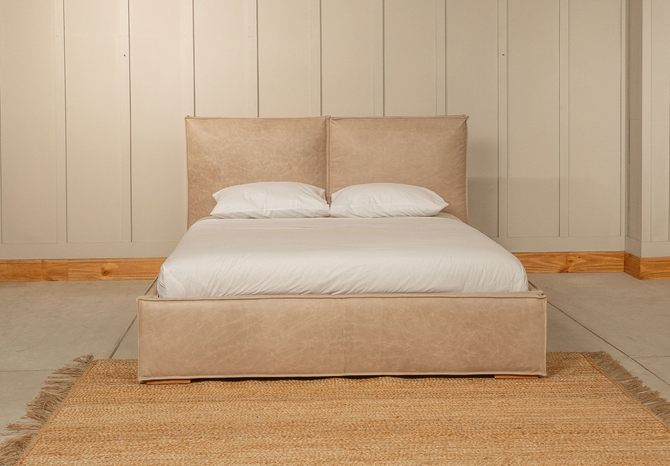 Cama Bruna Tela Lino Astoria Nuez