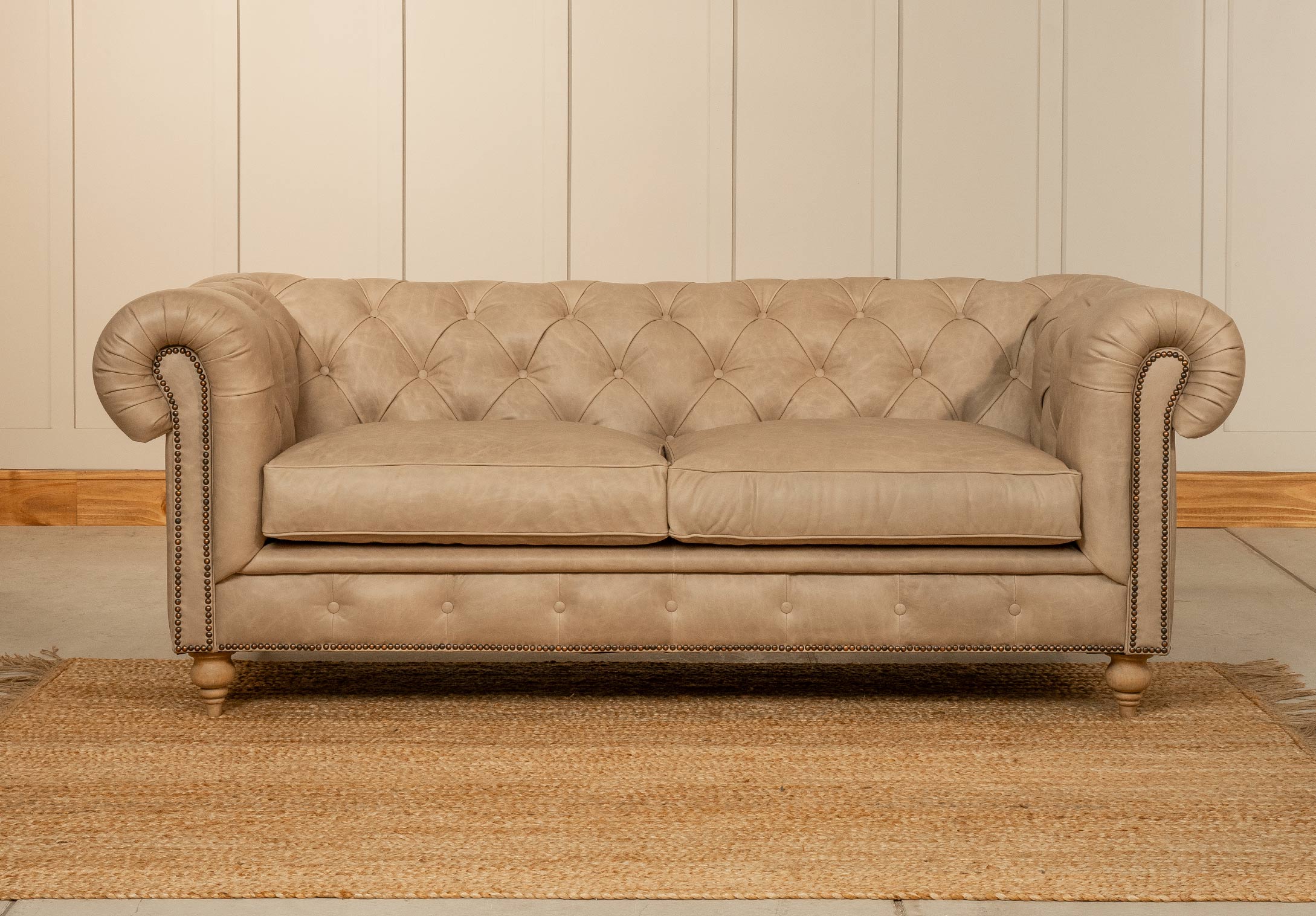 Sofá Capitello Cuero Latte - 200 cm