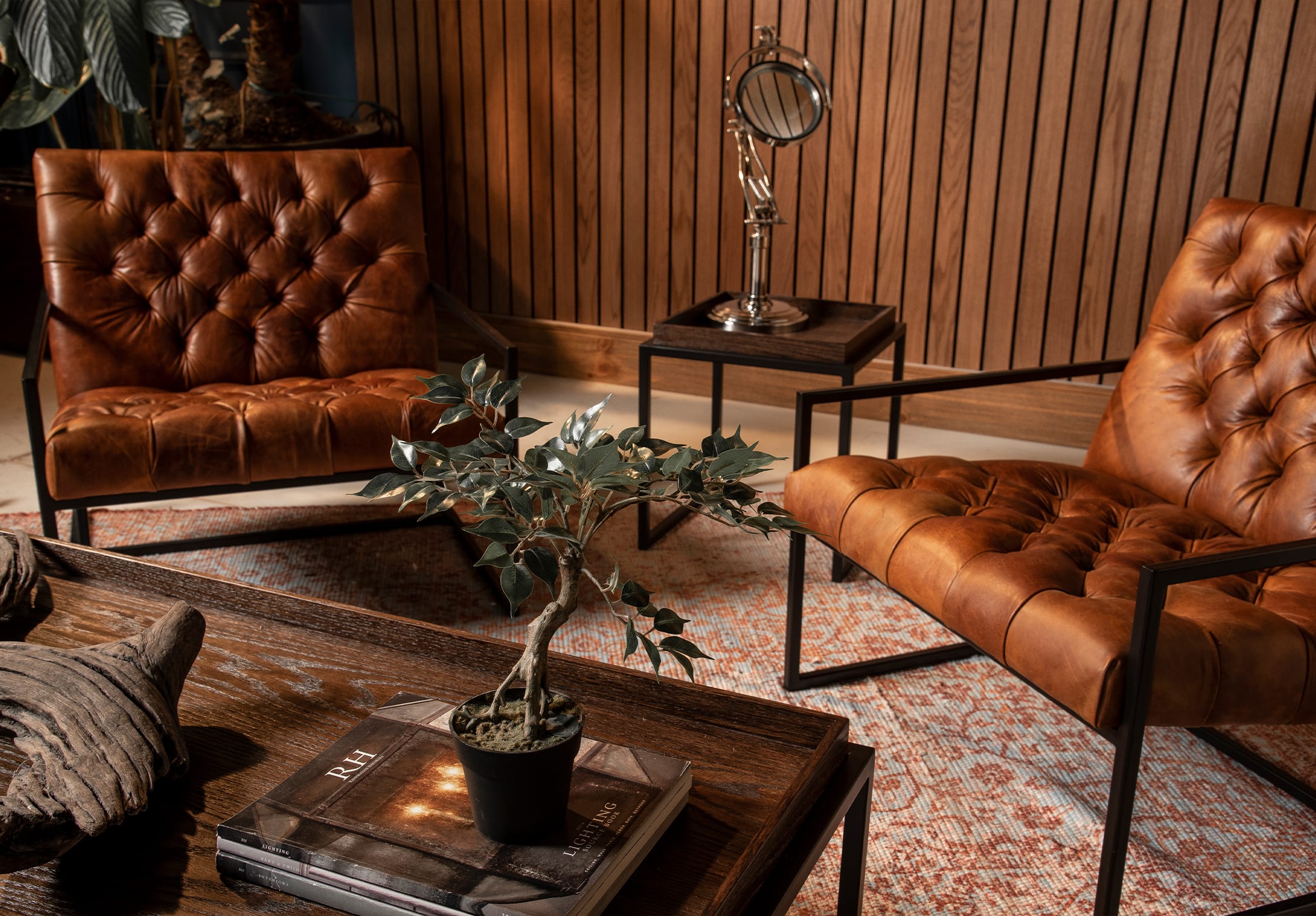 Producto para sala silla ferrara capitoneada en cuero 3house