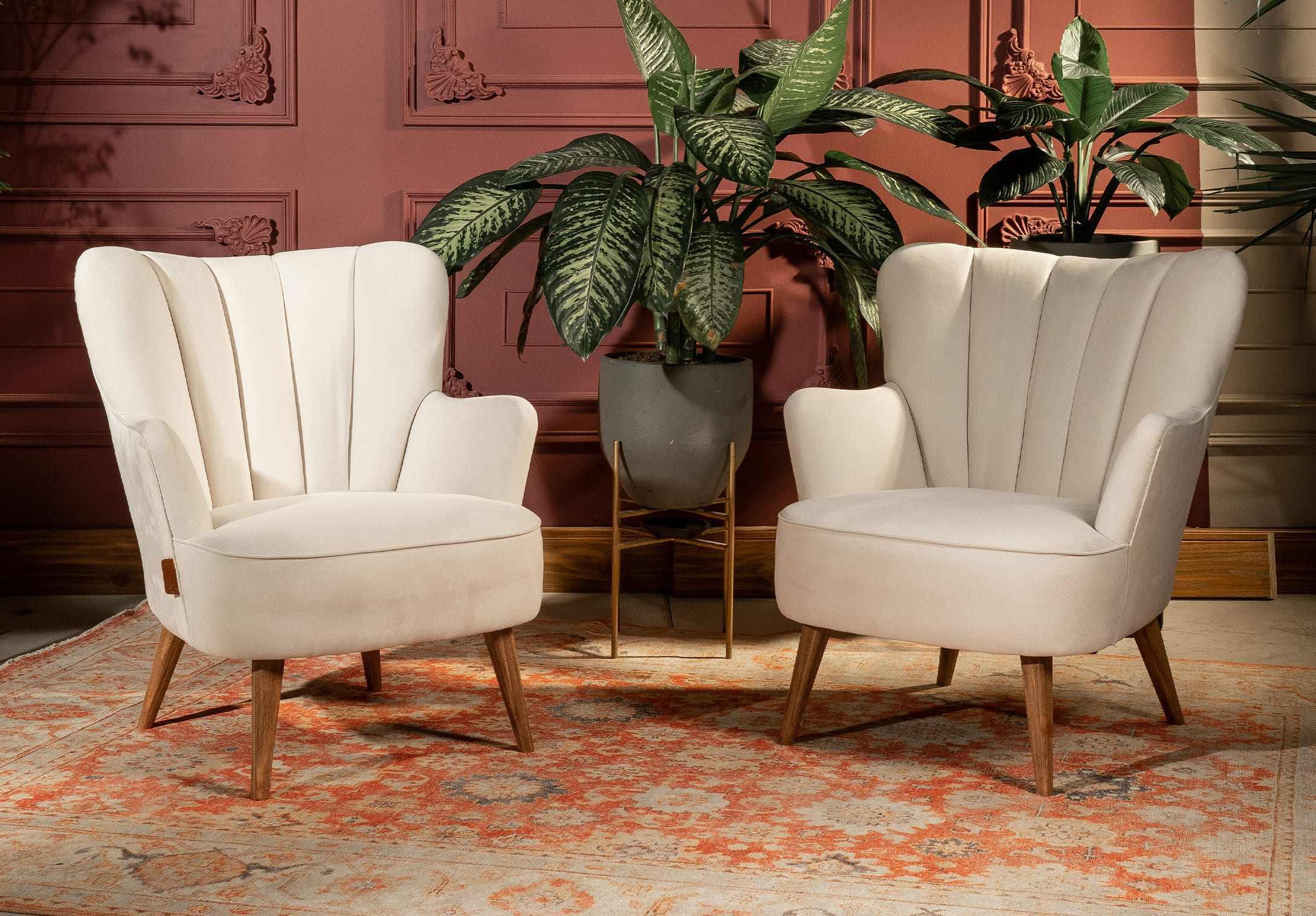 Silla Madonna Shell con Brazos Tela