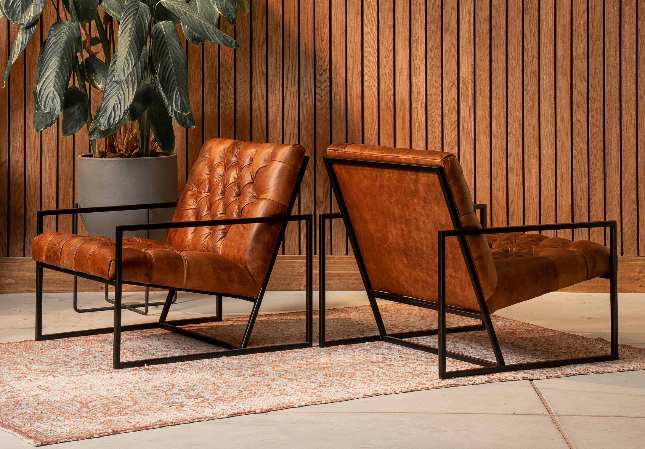 Producto para sala silla ferrara capitoneada en cuero 3house