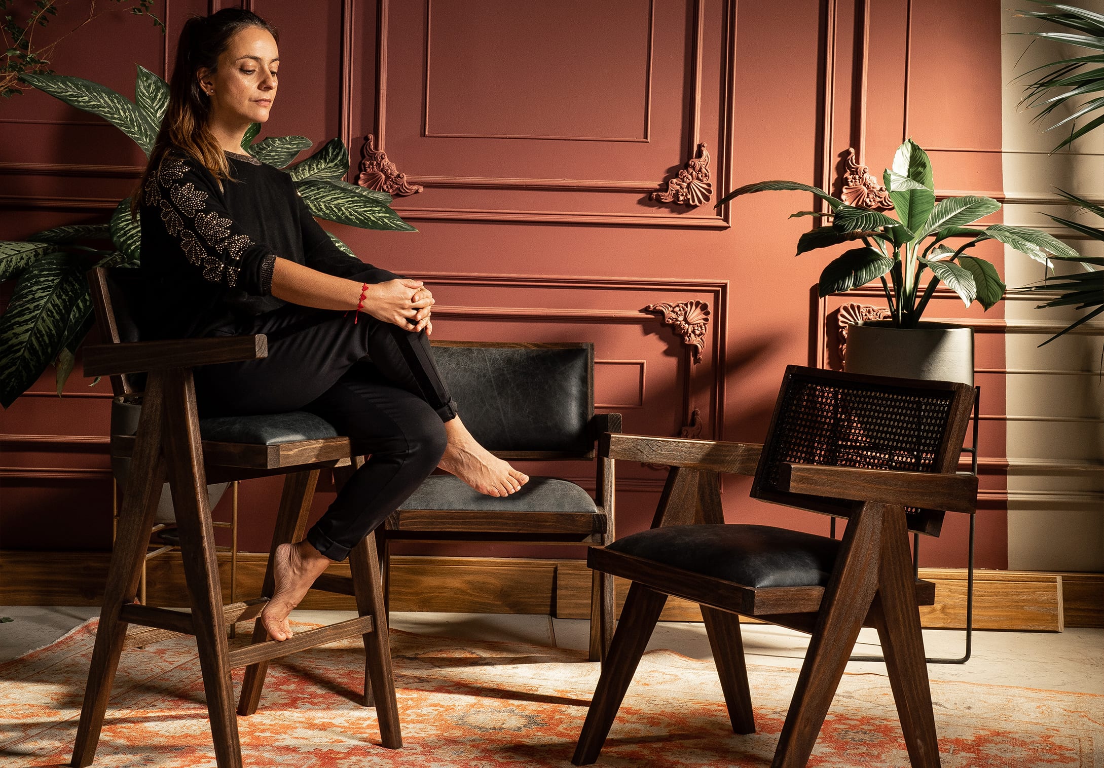 Silla Lyon Esterilla y Cuero