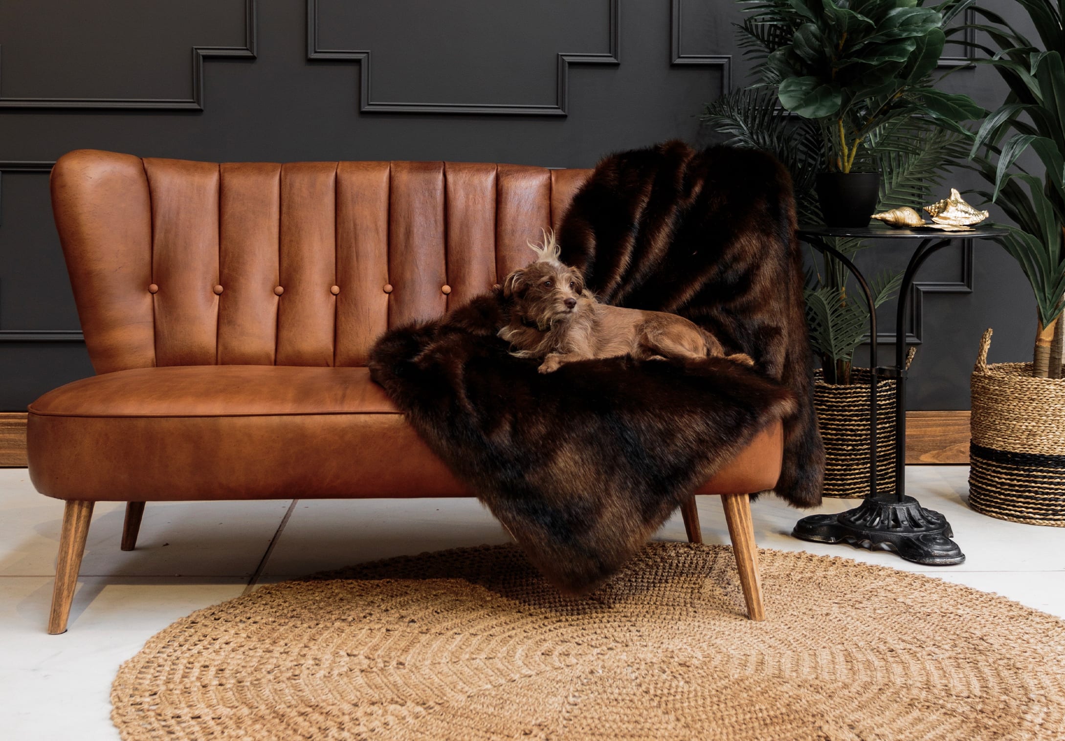 Sofá Madonna Classic cuero y tela 3house