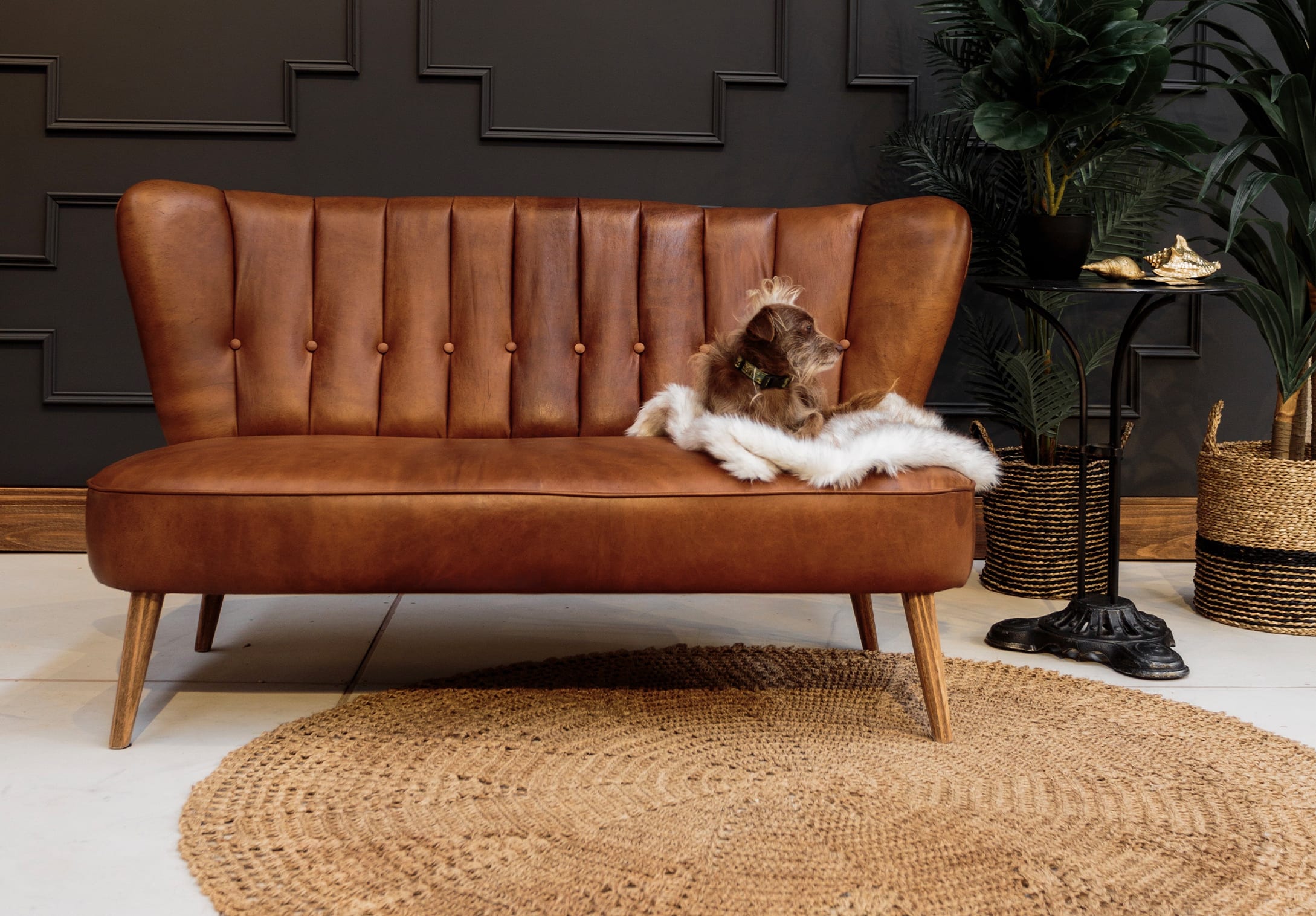 Sofá Madonna Classic cuero y tela 3house