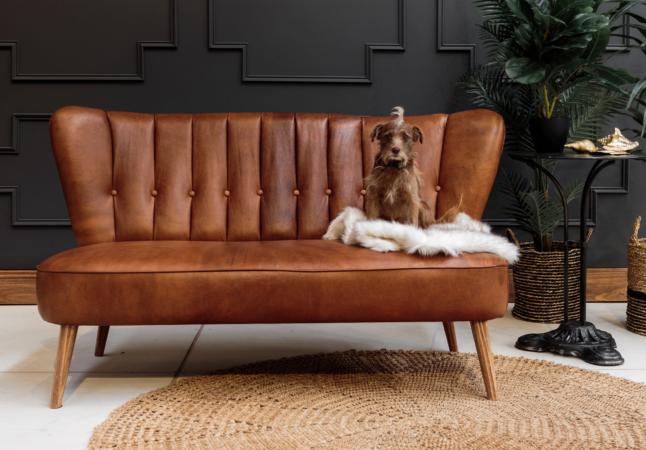 Sofá Madonna Classic cuero y tela 3house