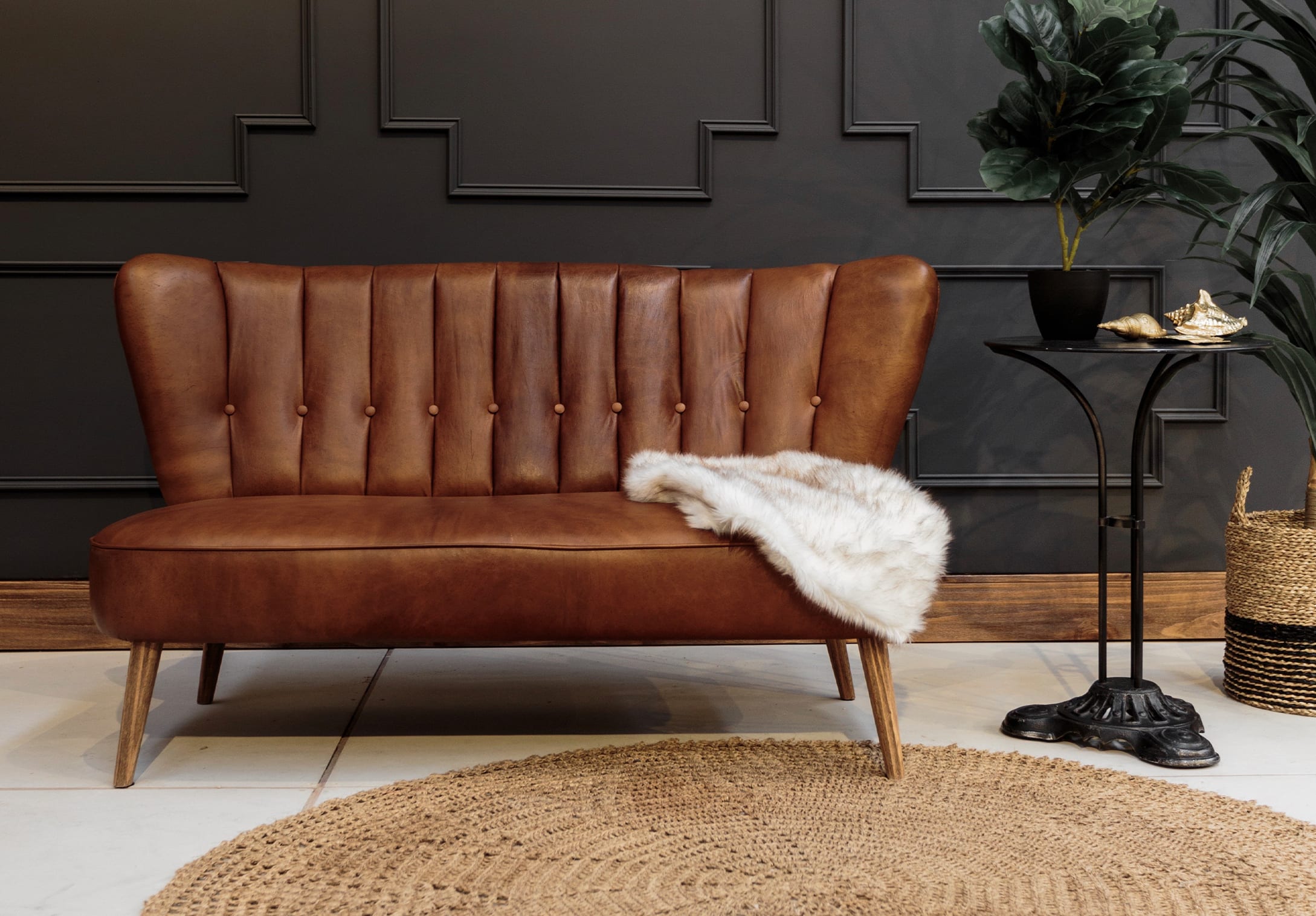 Sofá Madonna Classic cuero y tela 3house