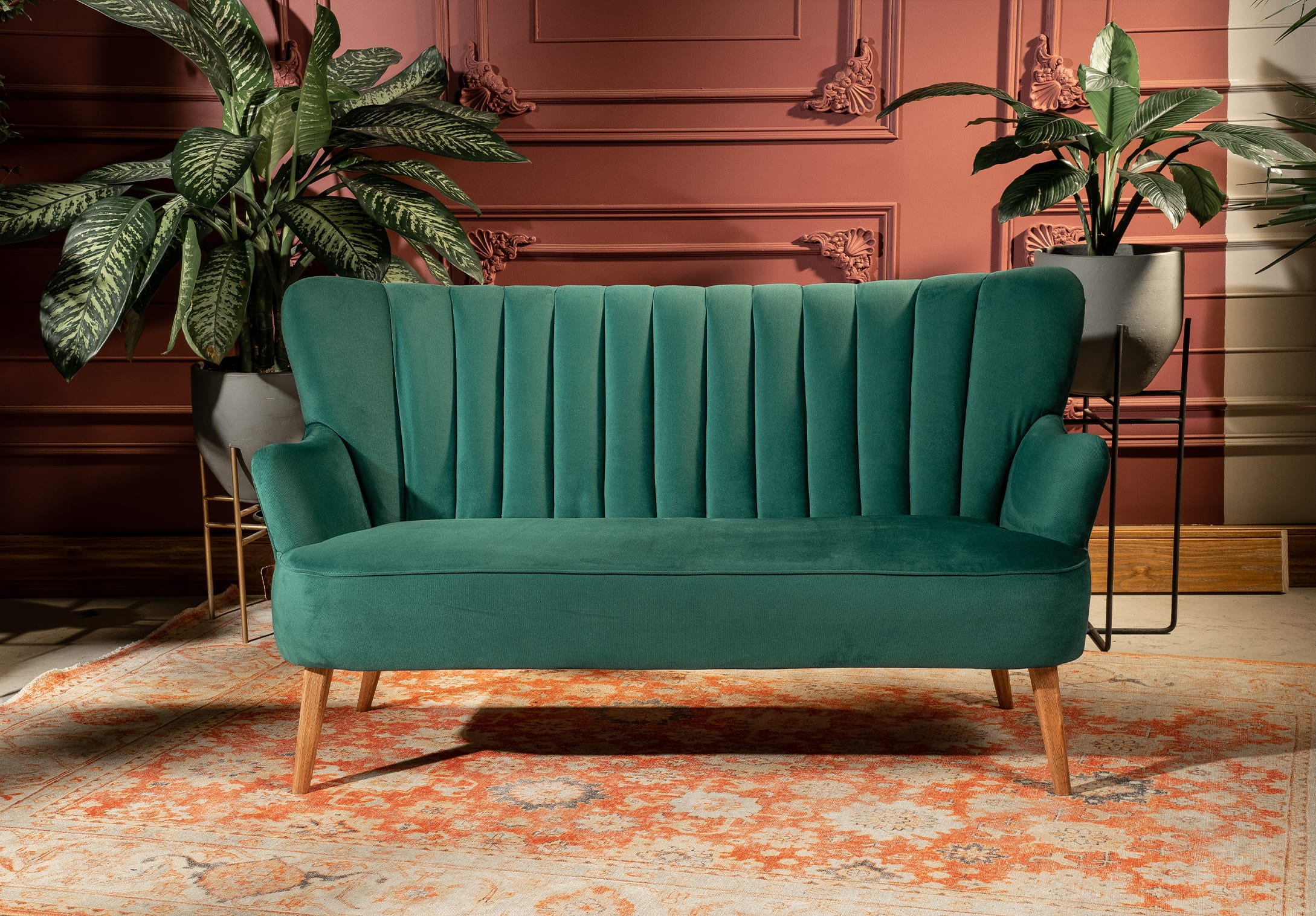 Sofá Madonna Shell con brazos tela