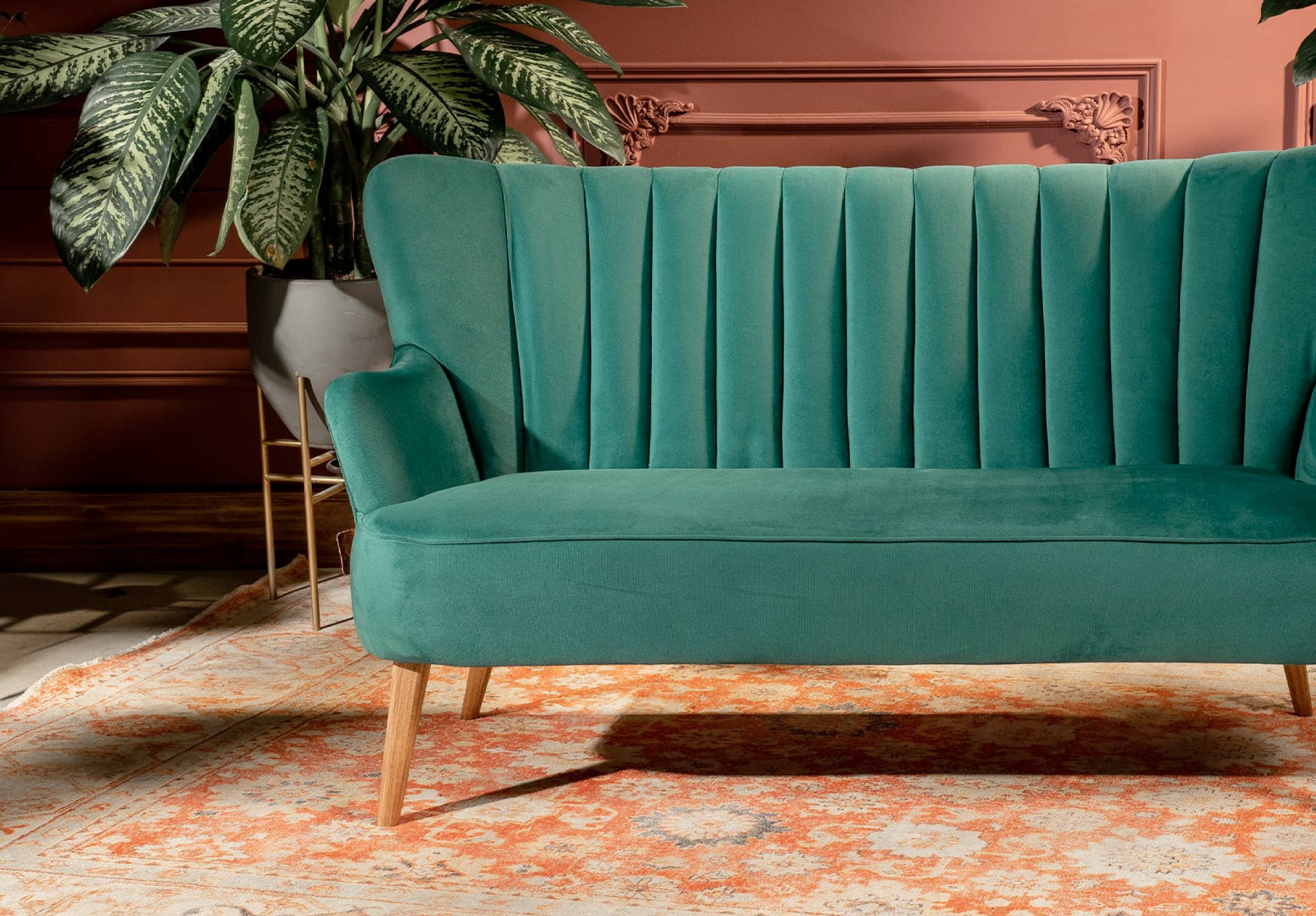 Sofá Madonna Shell con brazos tela