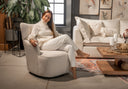 Poltrona Giratoria Madonna Cozy con Brazos Tela y Cuero