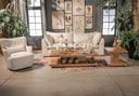 Poltrona Giratoria Madonna Cozy con Brazos Tela y Cuero