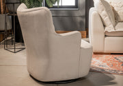 Poltrona Giratoria Madonna Cozy con Brazos Tela y Cuero