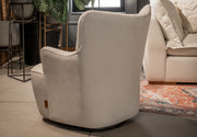 Poltrona Giratoria Madonna Cozy con Brazos Tela y Cuero