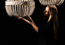 Wood Bead Chandelier