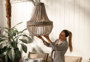 Wood Bead Chandelier