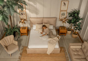Cama Bruna Tela Lino Astoria Nuez
