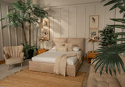 Cama Bruna Tela Lino Astoria Nuez