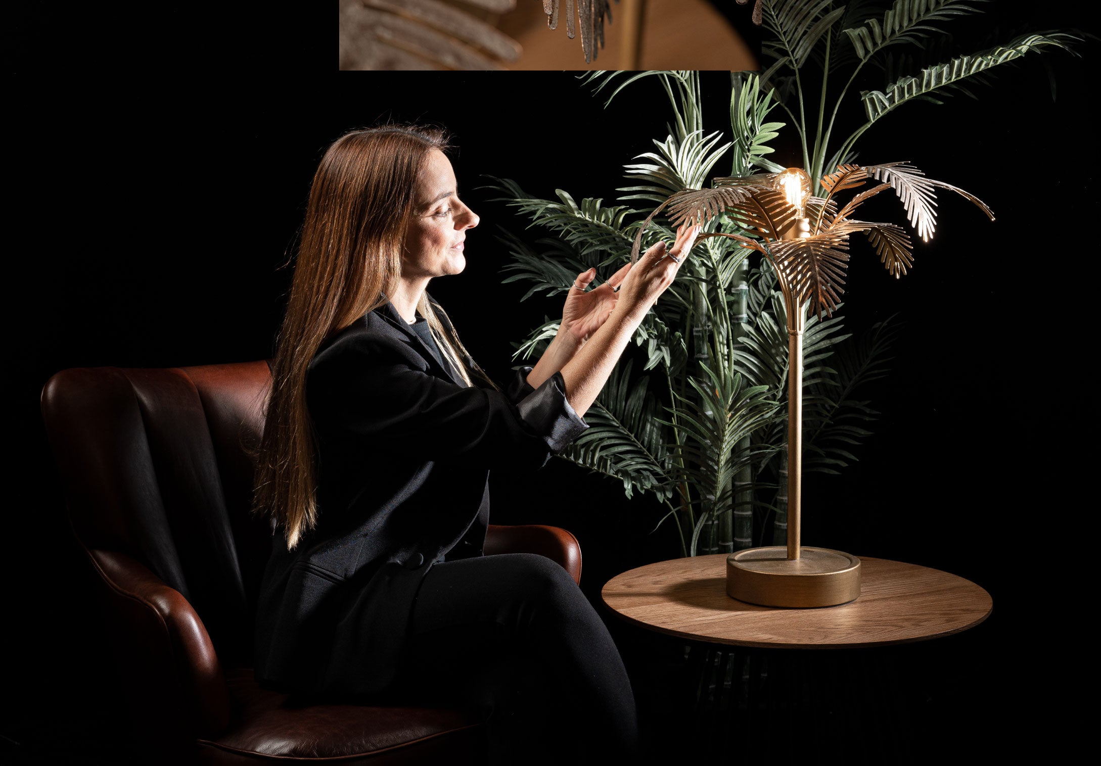 Lámpara de mesa Golden Palm