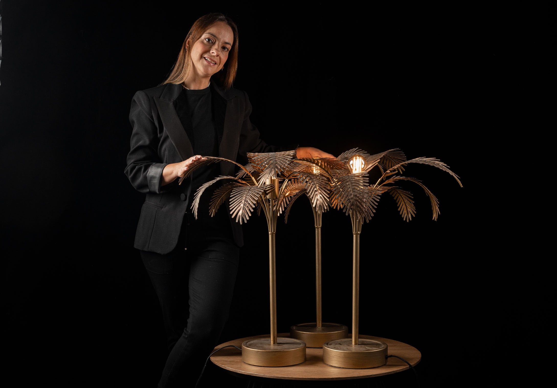 Lámpara de mesa Golden Palm