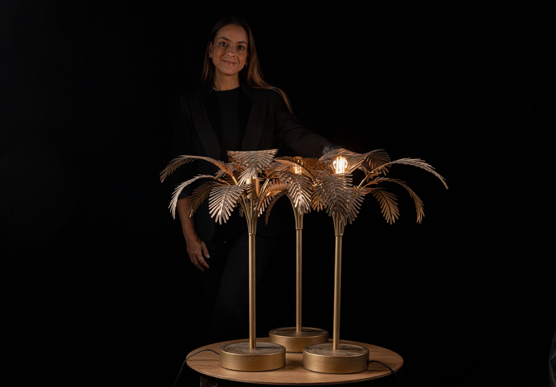 Lámpara de mesa Golden Palm