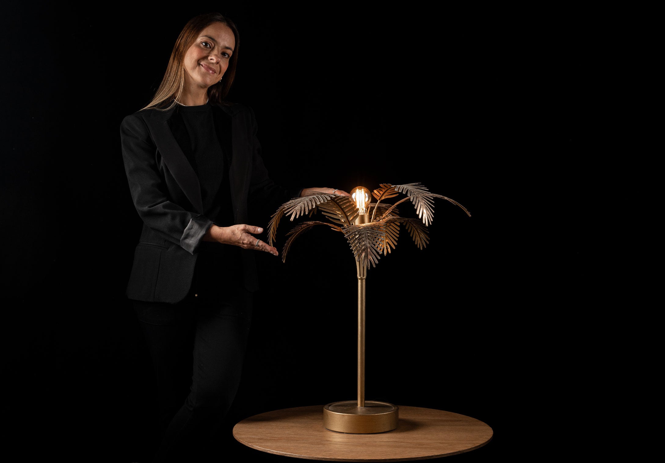 Lámpara de mesa Golden Palm
