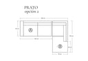 Sofá Modular Prato Tela en L