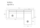 Sofá Modular Sora Tela o Cuero en L